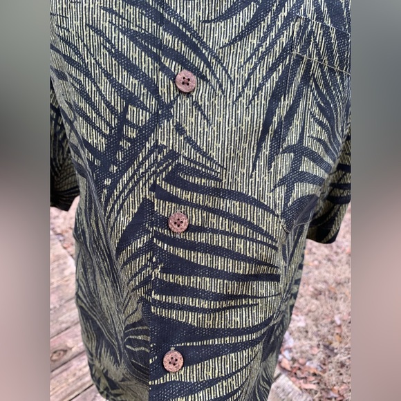 Silk Palm Leaf Hawaiian Button-Up Shirt - Picture 6 of 16
